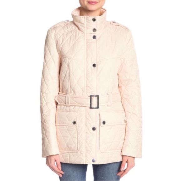 London Fog Cream Quilted Puffer Jacket Size Small - Picture 3 of 10